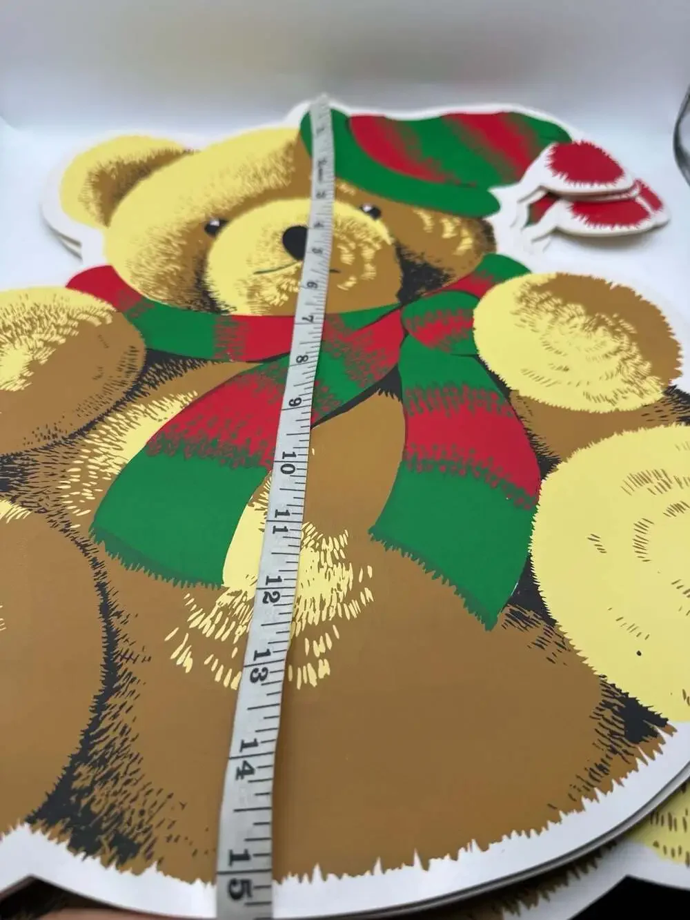 Vintage Christmas Holiday Teddy Bear Vinyl Foam Placemat set of 4